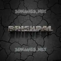 brishpal in Cracked Stone style - 3D name wallpaper
