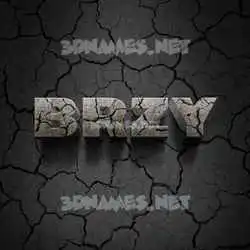 brzy in Cracked Stone style - 3D name wallpaper