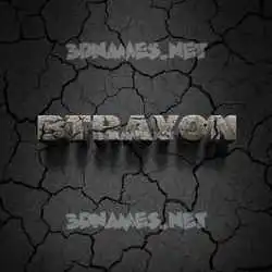 btrayon in Cracked Stone style - 3D name wallpaper