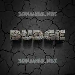 budge in Cracked Stone style - 3D name wallpaper