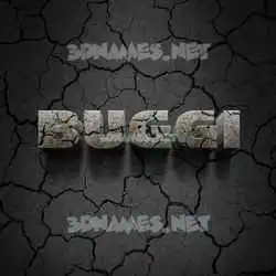buggi in Cracked Stone style - 3D name wallpaper