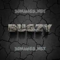bugzy in Cracked Stone style - 3D name wallpaper