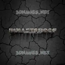 bulletproof in Cracked Stone style - 3D name wallpaper