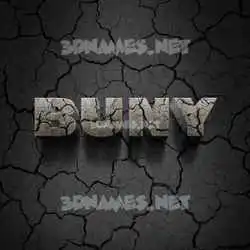 buny in Cracked Stone style - 3D name wallpaper