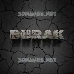 burak in Cracked Stone style - 3D name wallpaper