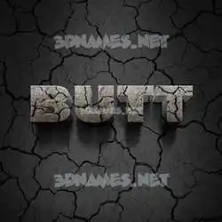 butt in Cracked Stone style - 3D name wallpaper