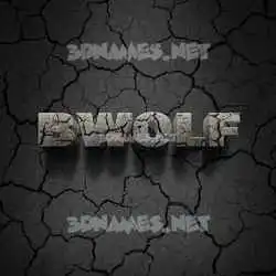 bwolf in Cracked Stone style - 3D name wallpaper