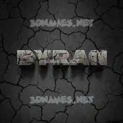 byran in Cracked Stone style - 3D name wallpaper