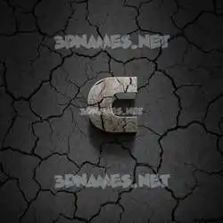 c in Cracked Stone style - 3D name wallpaper