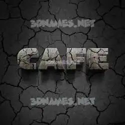 cafe in Cracked Stone style - 3D name wallpaper
