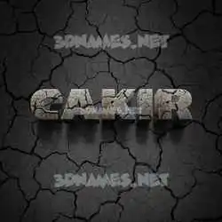 cakir in Cracked Stone style - 3D name wallpaper