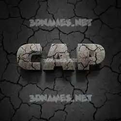 cap in Cracked Stone style - 3D name wallpaper