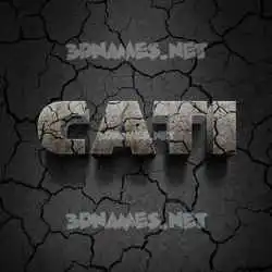 cati in Cracked Stone style - 3D name wallpaper