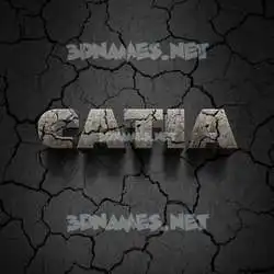 catia in Cracked Stone style - 3D name wallpaper
