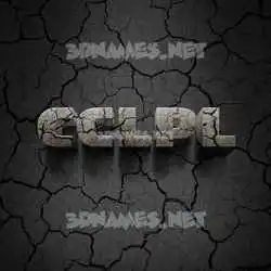 cclpl in Cracked Stone style - 3D name wallpaper