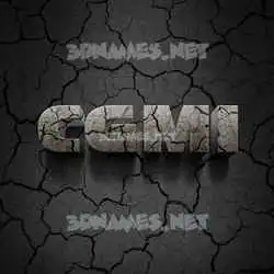 cgmi in Cracked Stone style - 3D name wallpaper