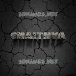 chaitnya in Cracked Stone style - 3D name wallpaper