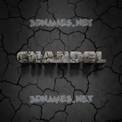 chandel in Cracked Stone style - 3D name wallpaper