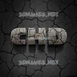 chd in Cracked Stone style - 3D name wallpaper