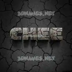 chee in Cracked Stone style - 3D name wallpaper
