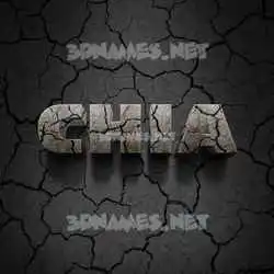 chia in Cracked Stone style - 3D name wallpaper