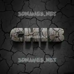 chib in Cracked Stone style - 3D name wallpaper