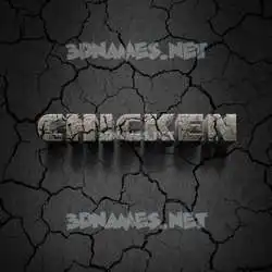 chicken in Cracked Stone style - 3D name wallpaper