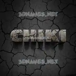 chiki in Cracked Stone style - 3D name wallpaper