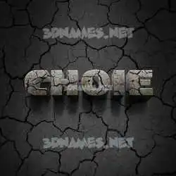 choie in Cracked Stone style - 3D name wallpaper