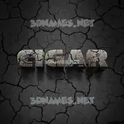 cigar in Cracked Stone style - 3D name wallpaper