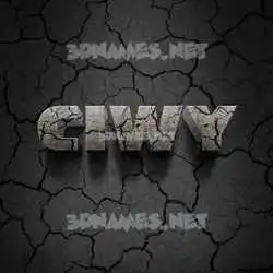 ciwy in Cracked Stone style - 3D name wallpaper
