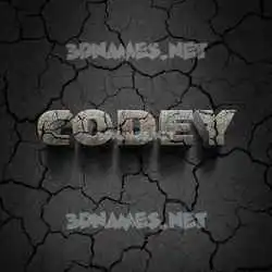 codey in Cracked Stone style - 3D name wallpaper