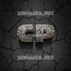 cp in Cracked Stone style - 3D name wallpaper