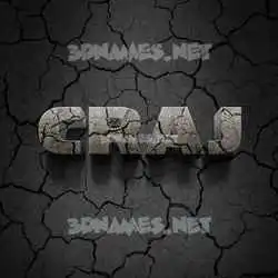 craj in Cracked Stone style - 3D name wallpaper