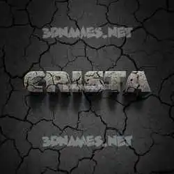 crista in Cracked Stone style - 3D name wallpaper