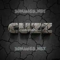 cuzz in Cracked Stone style - 3D name wallpaper