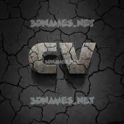 cv in Cracked Stone style - 3D name wallpaper