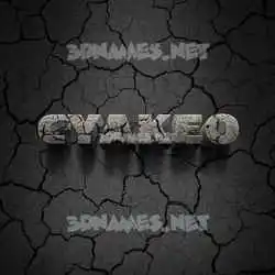 cyakeo in Cracked Stone style - 3D name wallpaper