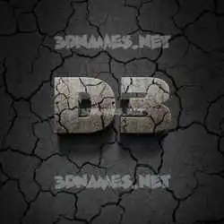 d3 in Cracked Stone style - 3D name wallpaper