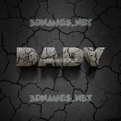 dady in Cracked Stone style - 3D name wallpaper