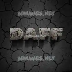 daff in Cracked Stone style - 3D name wallpaper