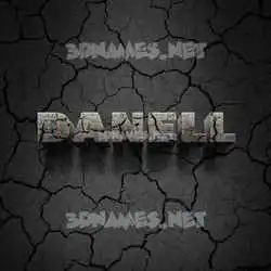 danell in Cracked Stone style - 3D name wallpaper