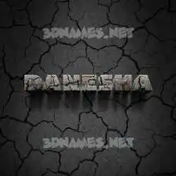 danesha in Cracked Stone style - 3D name wallpaper