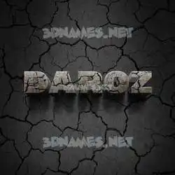daroz in Cracked Stone style - 3D name wallpaper