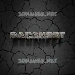 darsheet in Cracked Stone style - 3D name wallpaper