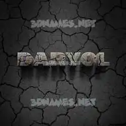 daryol in Cracked Stone style - 3D name wallpaper