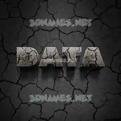 data in Cracked Stone style - 3D name wallpaper