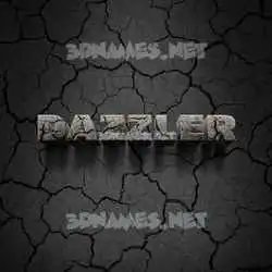 dazzler in Cracked Stone style - 3D name wallpaper