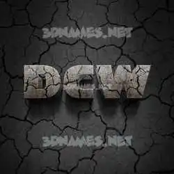 dcw in Cracked Stone style - 3D name wallpaper