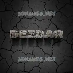 deedar in Cracked Stone style - 3D name wallpaper